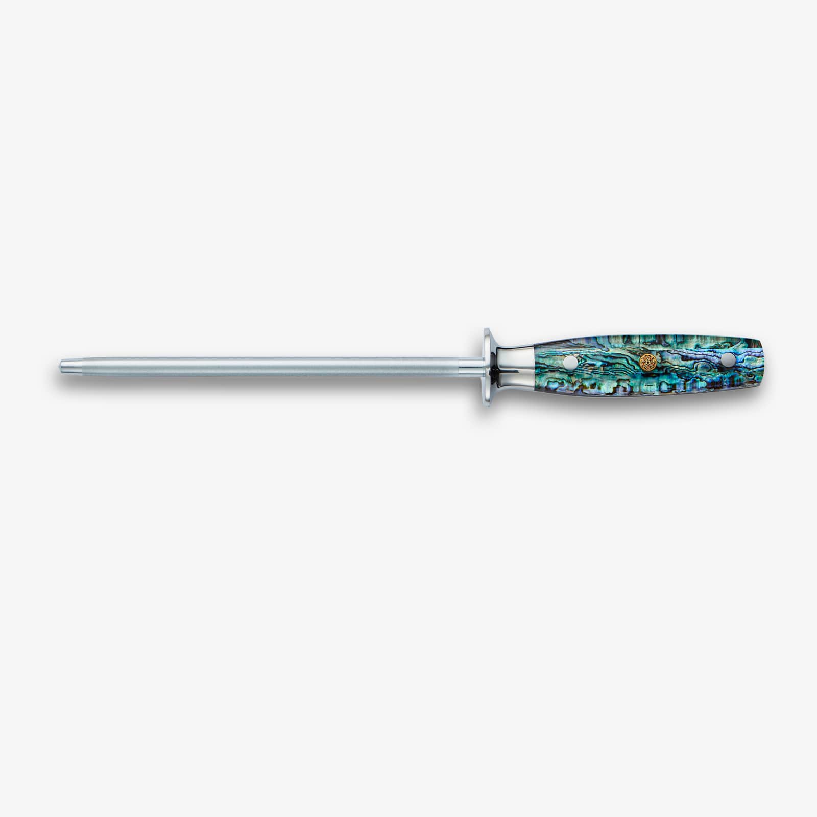 Chikashi (ちかし) Damas Chef Knife & Steel Set avec poignée d'ormeaux
