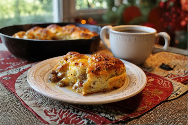 Southern Biscuits and Sausage Gravy Breakfast Casserole