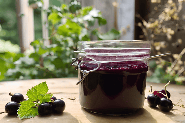 Homemade Blackcurrant Compote with Vanilla and Lemon Zest