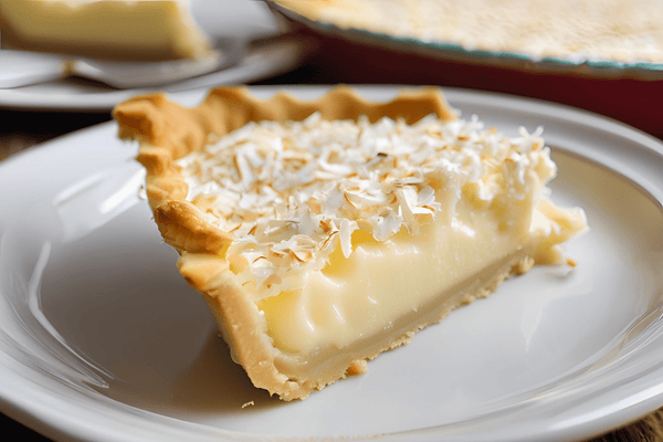 Creamy Old Fashioned Coconut Custard Pie with Flaky Pastry