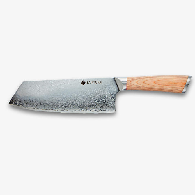 Haruta Couperet Nakiri japonais en acier de Damas VG10 de 7,7 pouces avec manche en bois et fourreau