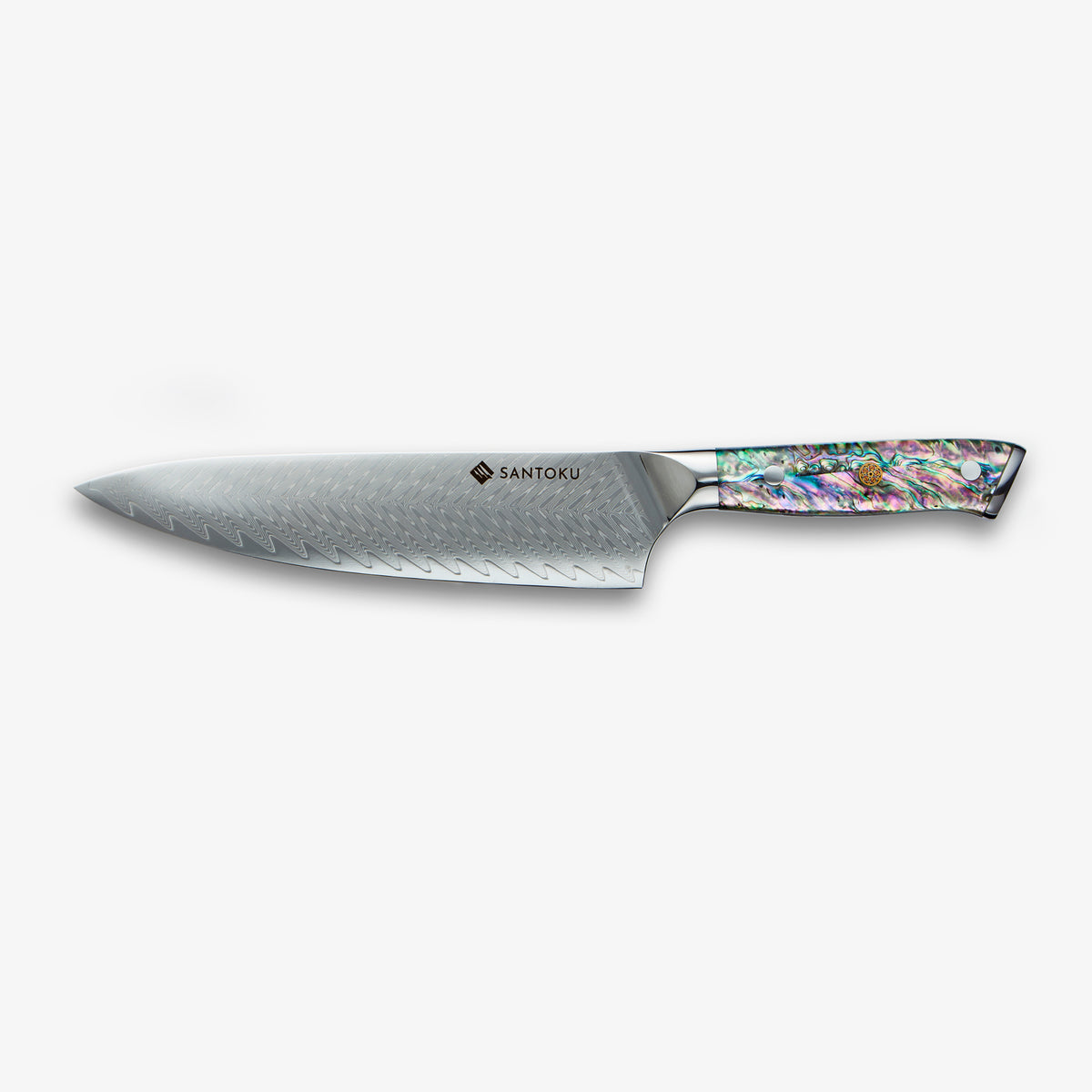 Chikashi Damas Couteau de chef et ensemble en acier avec manche en ormeau