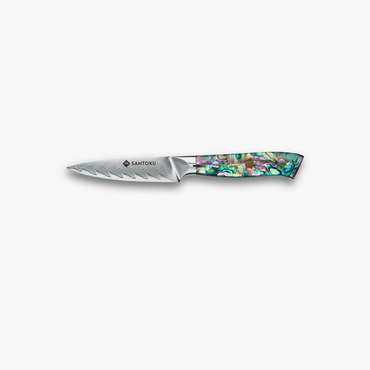 Chikashi Damaststahl-Messerset mit Abalone-Griff